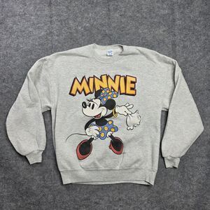 Vintage Disney Minnie Mouse Sweatshirt Mens XL Gray Velva Sheen Made USA 90s